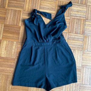 Zara basic black lace romper